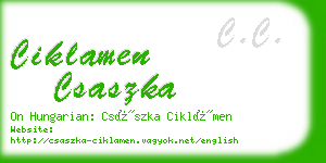 ciklamen csaszka business card